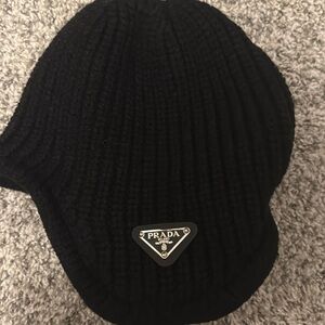 Unisex black Prada hat